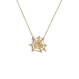 14k Gold Plated Spiderweb Pendant Necklace