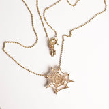 14k Gold Plated Spiderweb Pendant Necklace