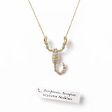 Scorpion Pendant in 14k Gold and White Rhodium with Diamonds, Large