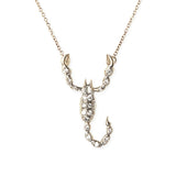 Scorpion Pendant in 14k Gold and White Rhodium with Diamonds, Large