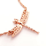 Diamonds 14k Rose Gold Small Dragonfly Pendant Necklace