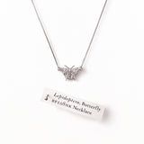 Diamonds 14k White Gold Butterfly Front-View Small Pendant Necklace