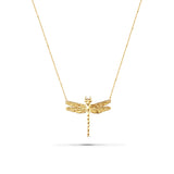 14k Gold Plated Dragonfly Small Pendant Necklace