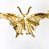 14k Solid Gold Butterfly Large Pendant Necklace Front View