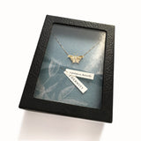 14k Solid Gold Butterfly Large Pendant Necklace Front View