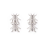 Diamond 14k White Gold Double Ant Earrings