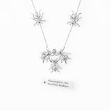 Diamond 14k White Gold 5 Ant Crumb Pendant Necklace