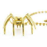 14k Yellow Gold Plated Medium Spider Pendant Necklace