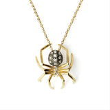 Spider Pendant Necklace in 14k Gold Black Rhodium with Diamonds, medium